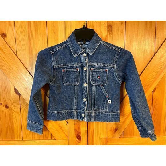 Tommy Hilfiger Denim Jean Jacket Girls Size 6X Snap Up Cotton Blue (4114) - Picture 1 of 5